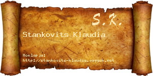 Stankovits Klaudia névjegykártya